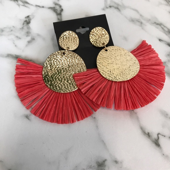 ‼️ Paper Fan Style Earrings Boho Chic Fashion Ear - Picture 4 of 8